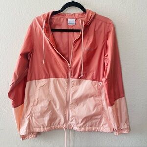 Columbia windbreaker jacket Medium pink full zip lightweight fleece zip pockets